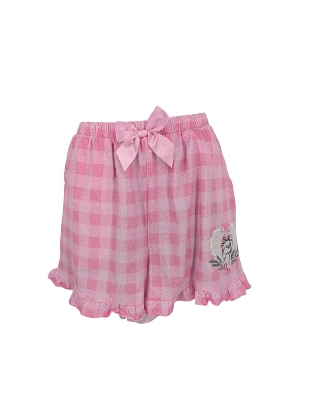 Disney The Aristocats Marie Ruffle Lounge Shorts Gingham Bow Kawaii Y2K Plus 1X